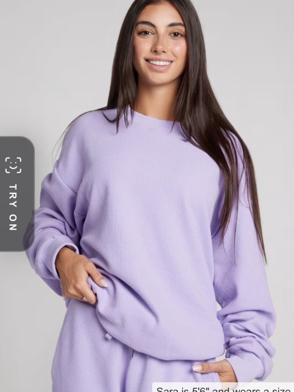 Comfrt Lavender Waffle Crewneck Sweatshirt NWT